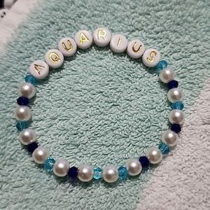 Aquarius Custom Glass Bead Bracelet